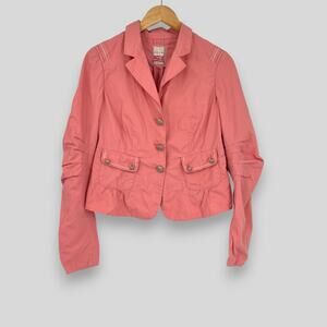 Marithé + François Girbaud Pink Cotton Military Blazer Size M